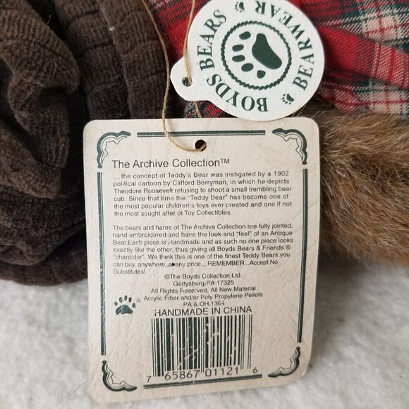 Boyds Bears Lizzie Wishkabibble #50002 Special Event Piece NWT‎ plaid dress hat - Picture 8 of 12